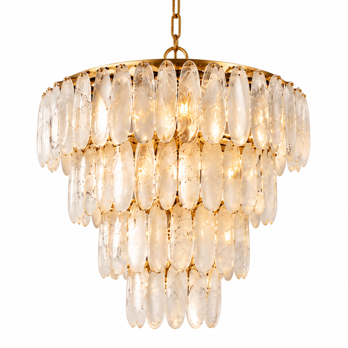 Lustre Cascade en Verre — Éclat Sculptural & Élégance Intemporelle