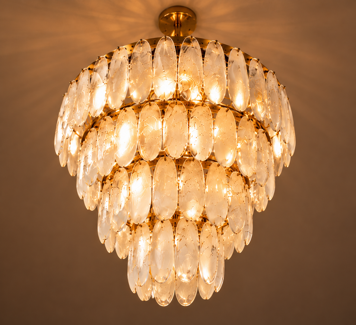 Lustre Cascade en Verre — Éclat Sculptural & Élégance Intemporelle