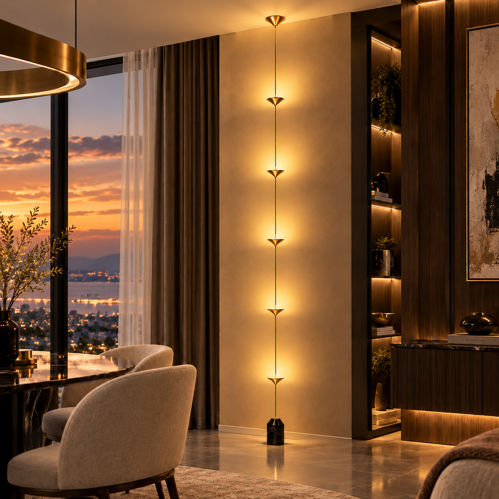 Lampadaire Vertical Sculptural — Élégance & Lumière d’Ambiance