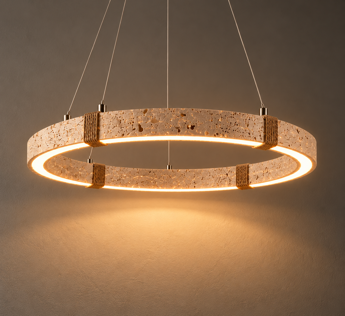Suspension Anneau Minéral — Élégance Sculpturale & Lumière Contemporaine