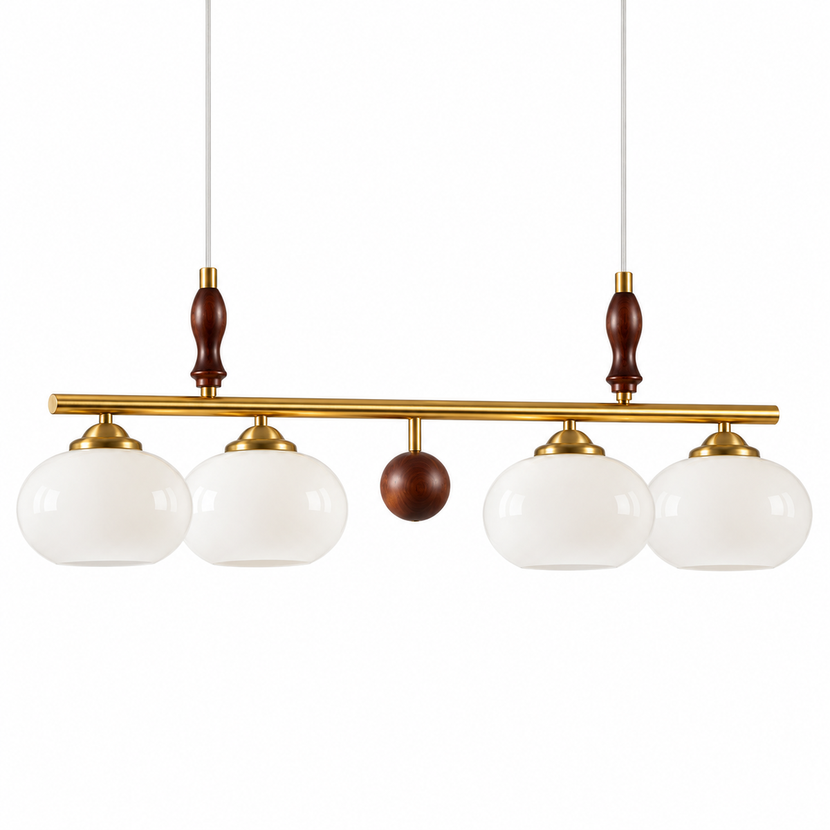Suspension 4 Lumières — Élégance Rétro & Raffinement Contemporain