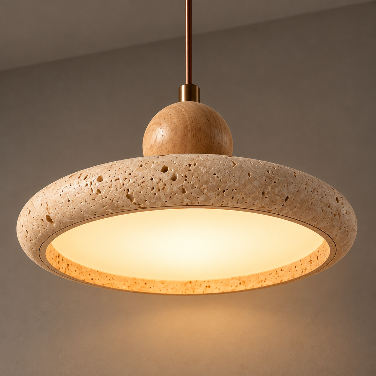 Suspension Halo Minéral — Élégance Naturelle & Lumière Apaisante
