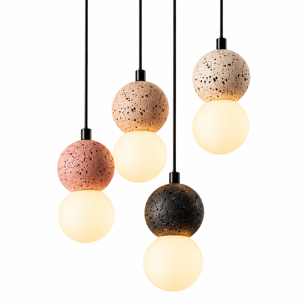 Suspension Duo Minéral — Contraste & Douceur Lumineuse