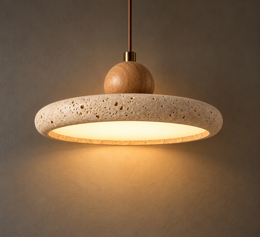 Suspension Halo Minéral — Élégance Naturelle & Lumière Apaisante