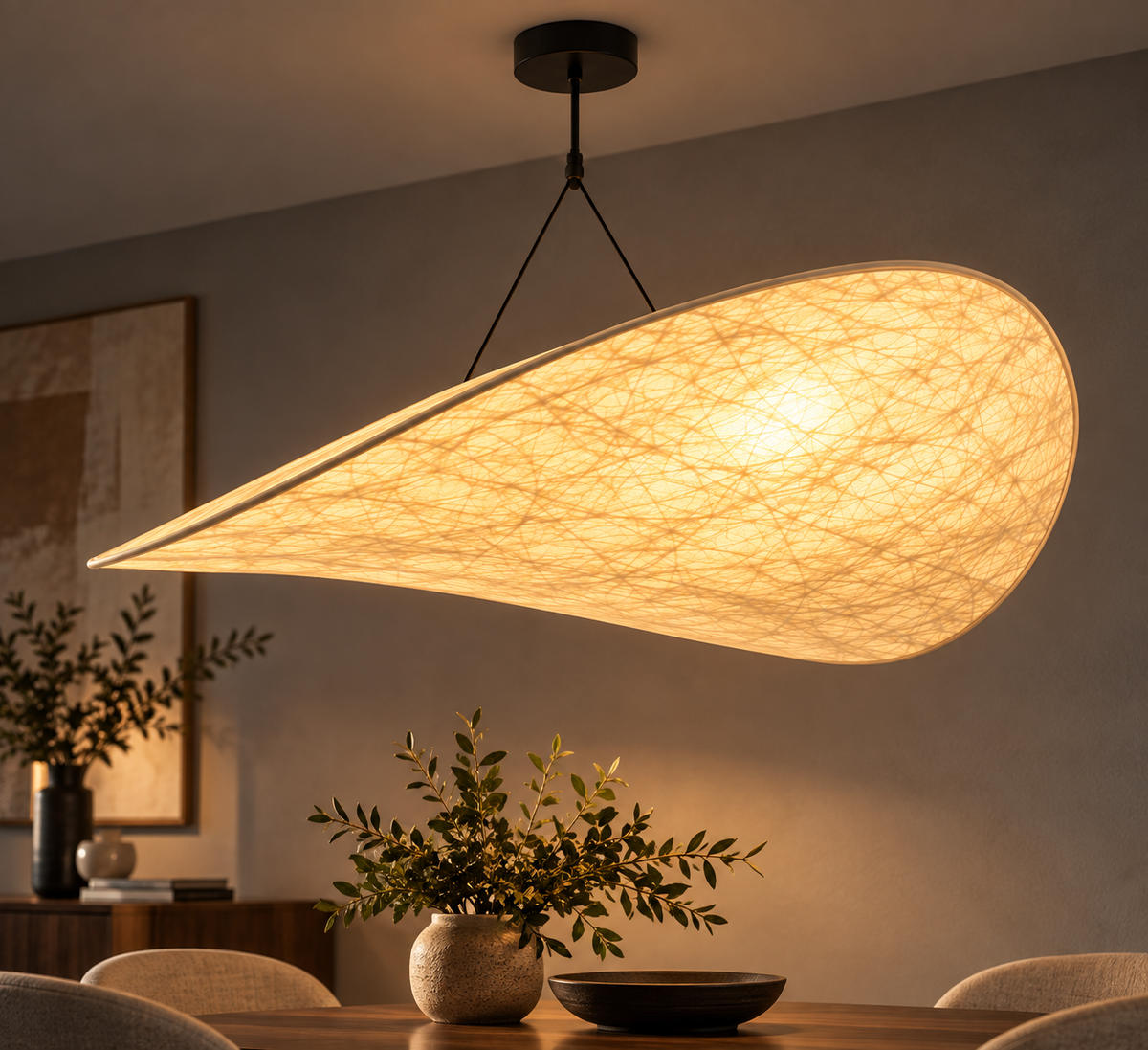 Suspension Aéria — Une sculpture de lumière en apesanteur