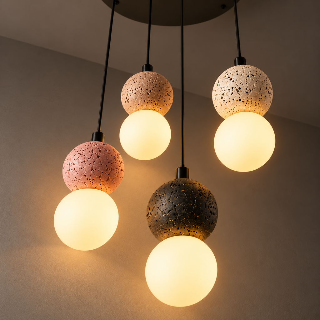 Suspension Duo Minéral — Contraste & Douceur Lumineuse
